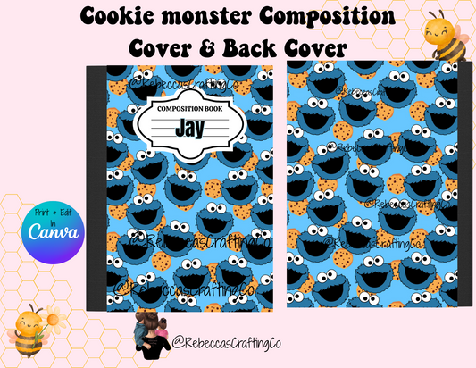 Cookie Mnstr Cover/Back Cover Digital *Composition Notebook*