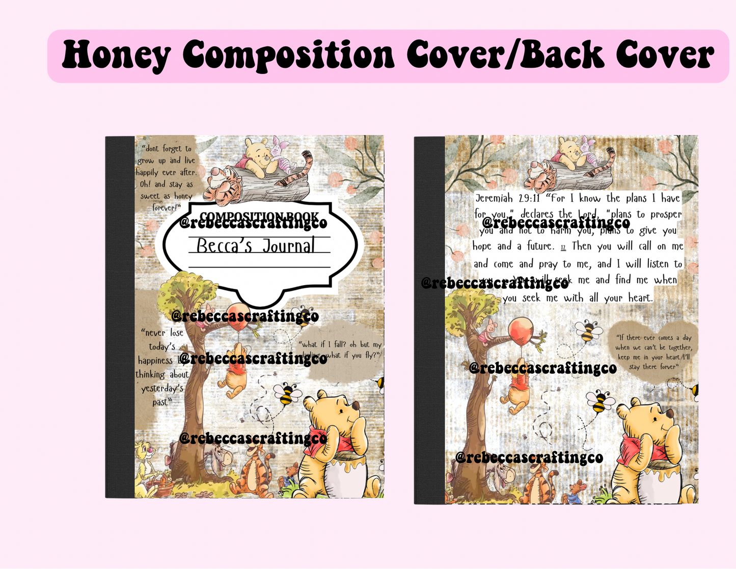 Honey Cover/Back Cover Digital *Composition Notebook*