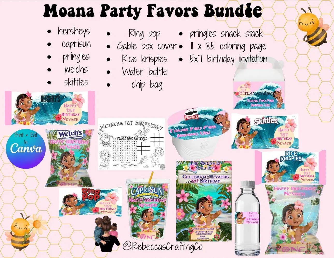Moana Party Favor Bundle *Digital*