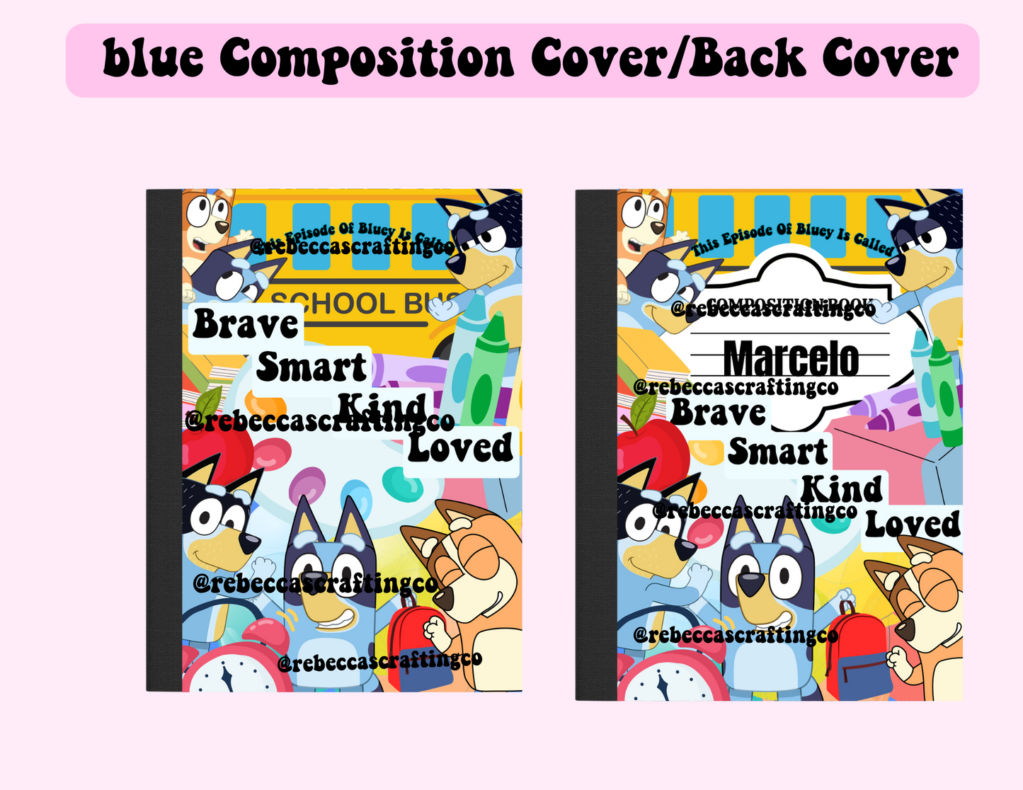 Blue Cover/Back Cover Digital *Composition Notebook*
