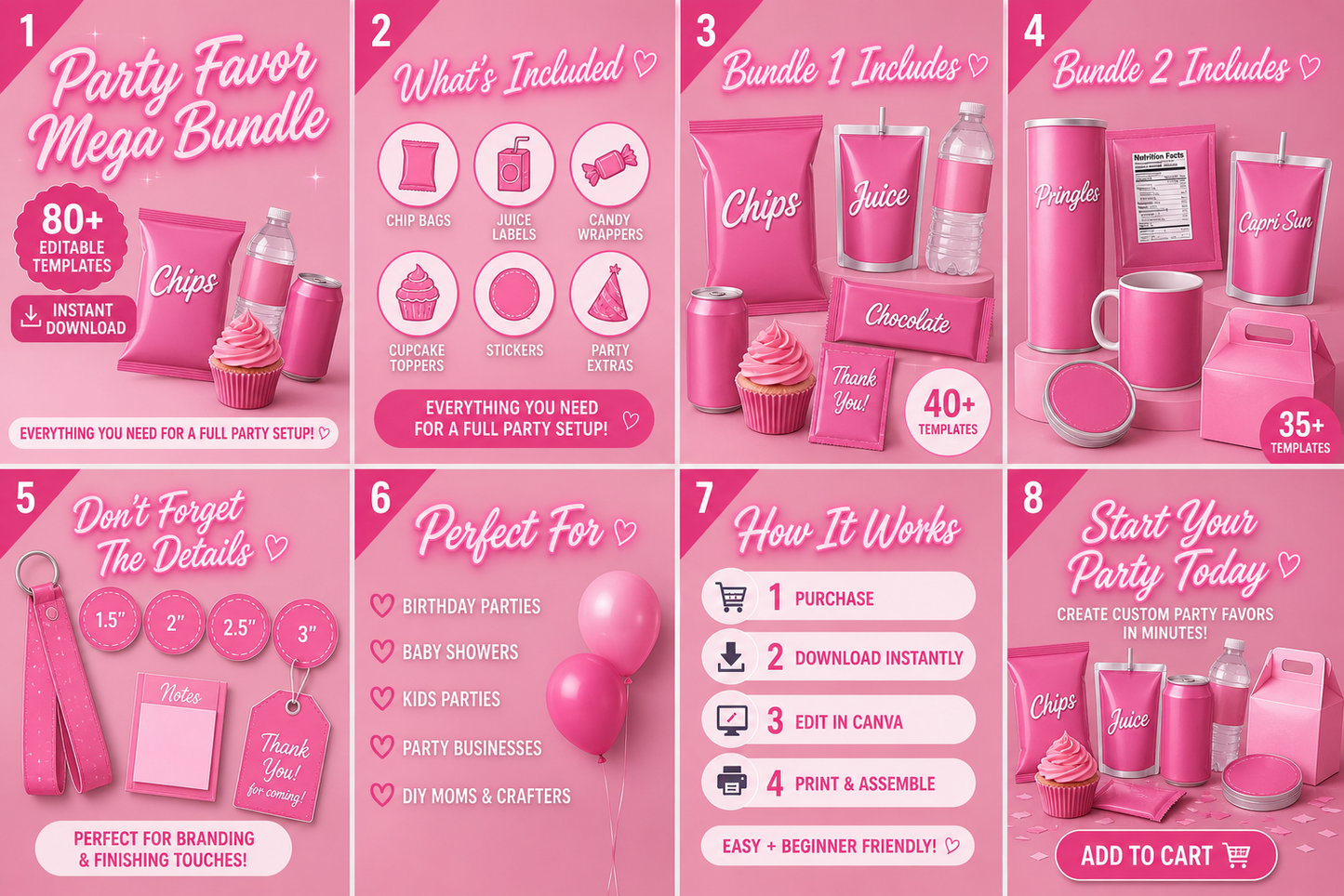 Party Favor Mega bundle DIGITAL ONLY CANVA