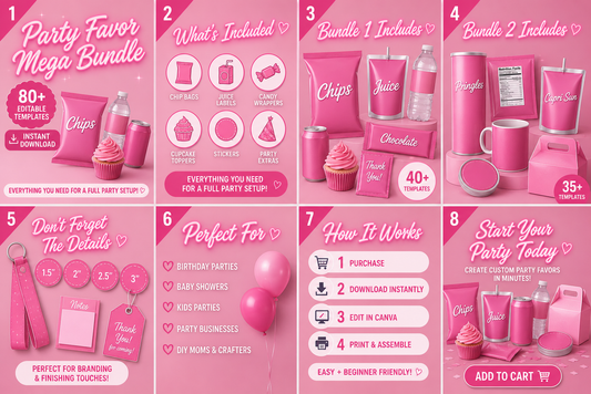 Party Favor Mega bundle DIGITAL ONLY CANVA