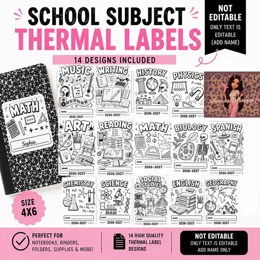 14 4x6 School Subject Bundle