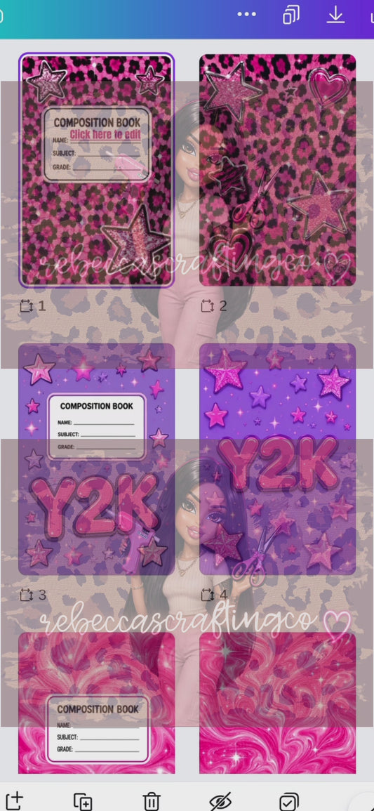 24 Y2K Digital Composition Cover & Back Cover Bundle